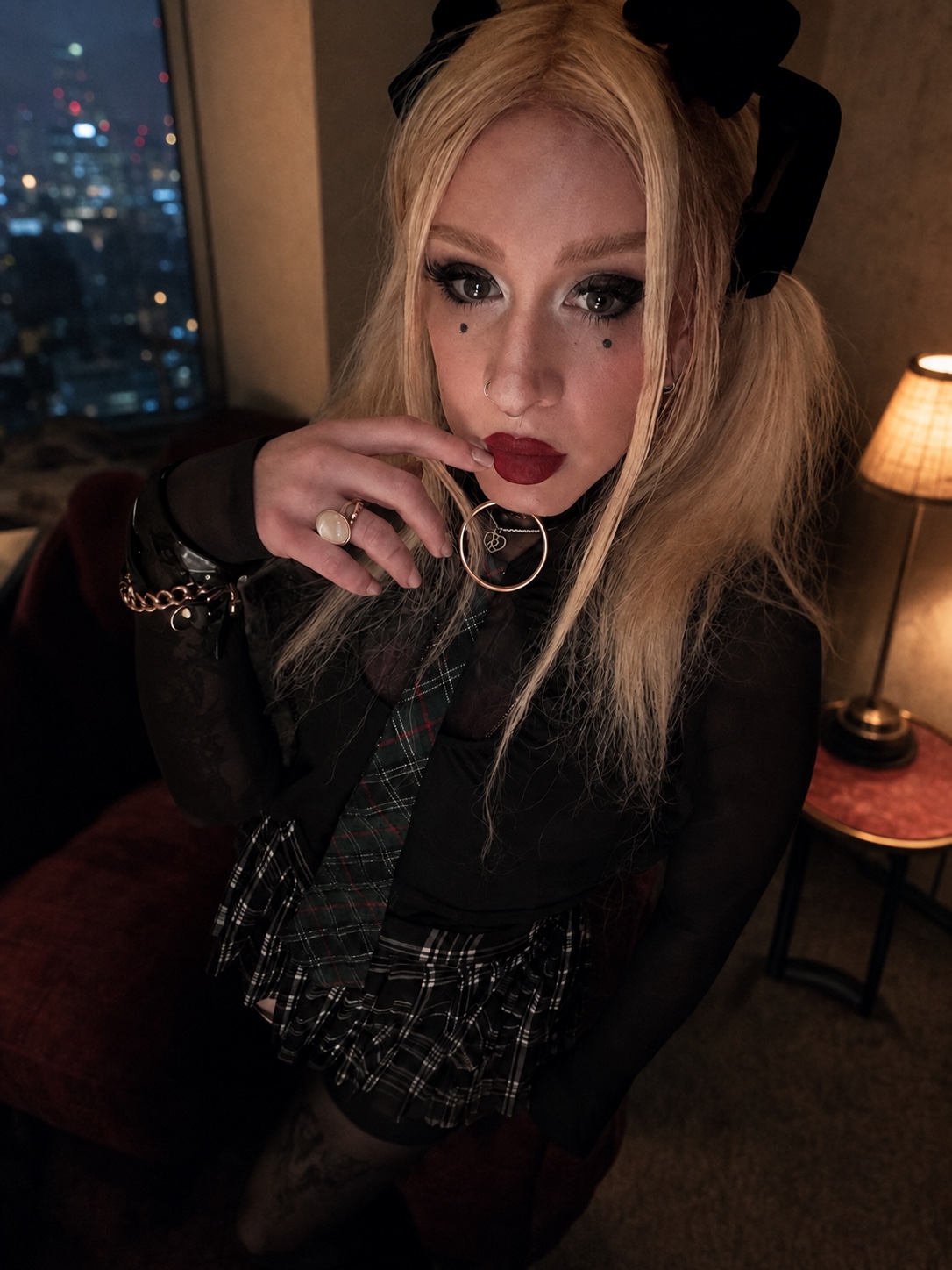 Moon in tartan styling